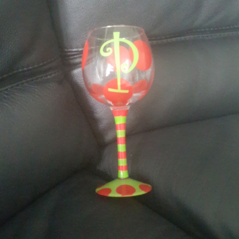 COPY - "P" monogrammed stemware. NWT condition